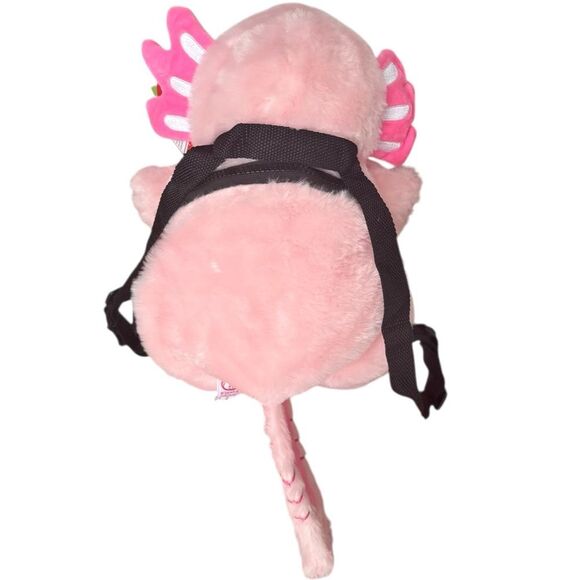 Fiesta World Wildlife Kids Pink Plush Axolotl Backpack Unique Animal Bag. NEW. - Picture 3 of 9